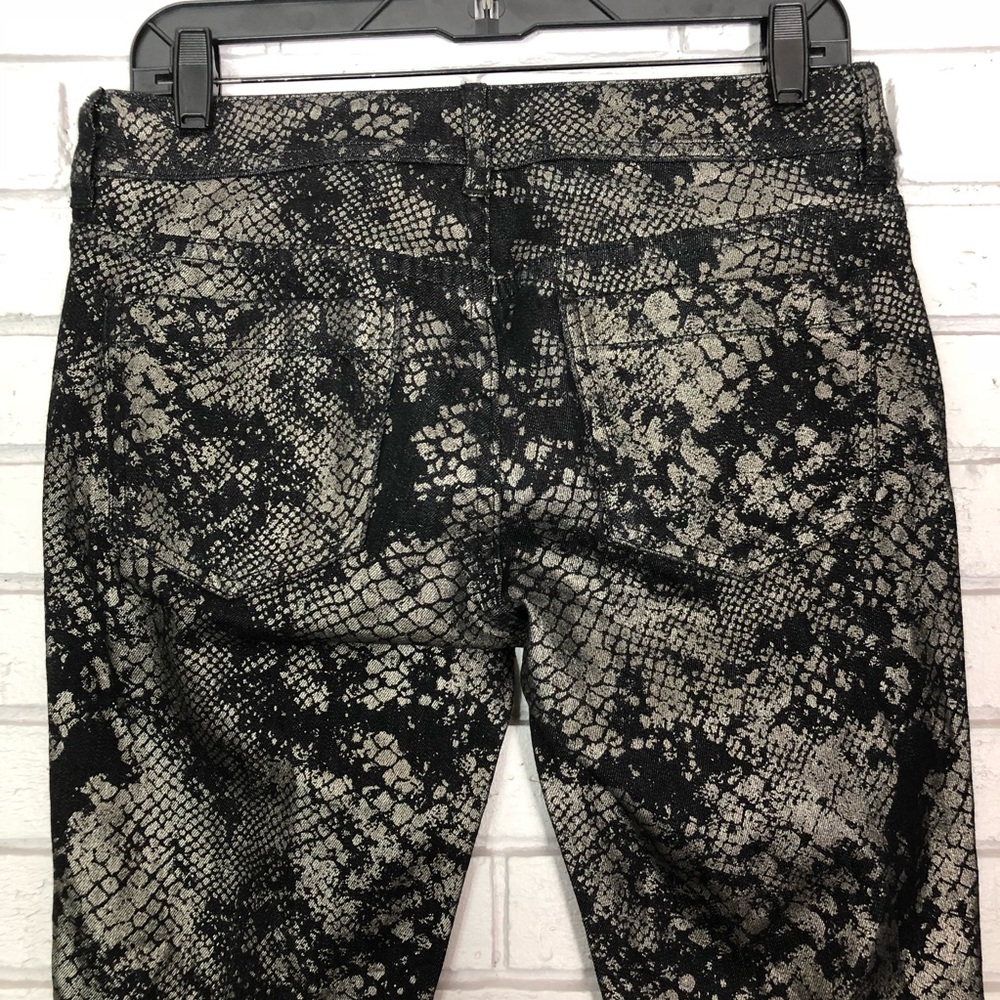 Free People Women’s Metallic Python Print Skinny … - image 5